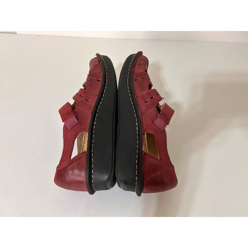 Alegria Women Pesca  Sandal Size 38 US 7.5 Red Leather Shoes - Picture 6 of 13